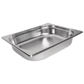 Recipiente Gastronorm acero inoxidable perforado tamaño medio 65mm Vogue