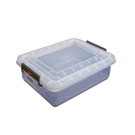 Caja de almacenamiento con tapa y clips de colores Araven 40L