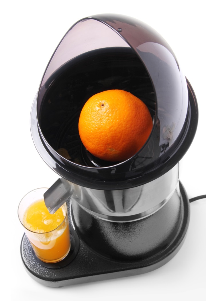 Naranja De Plástico Exprimidor De Cítricos Y Naranjas Aisladas
