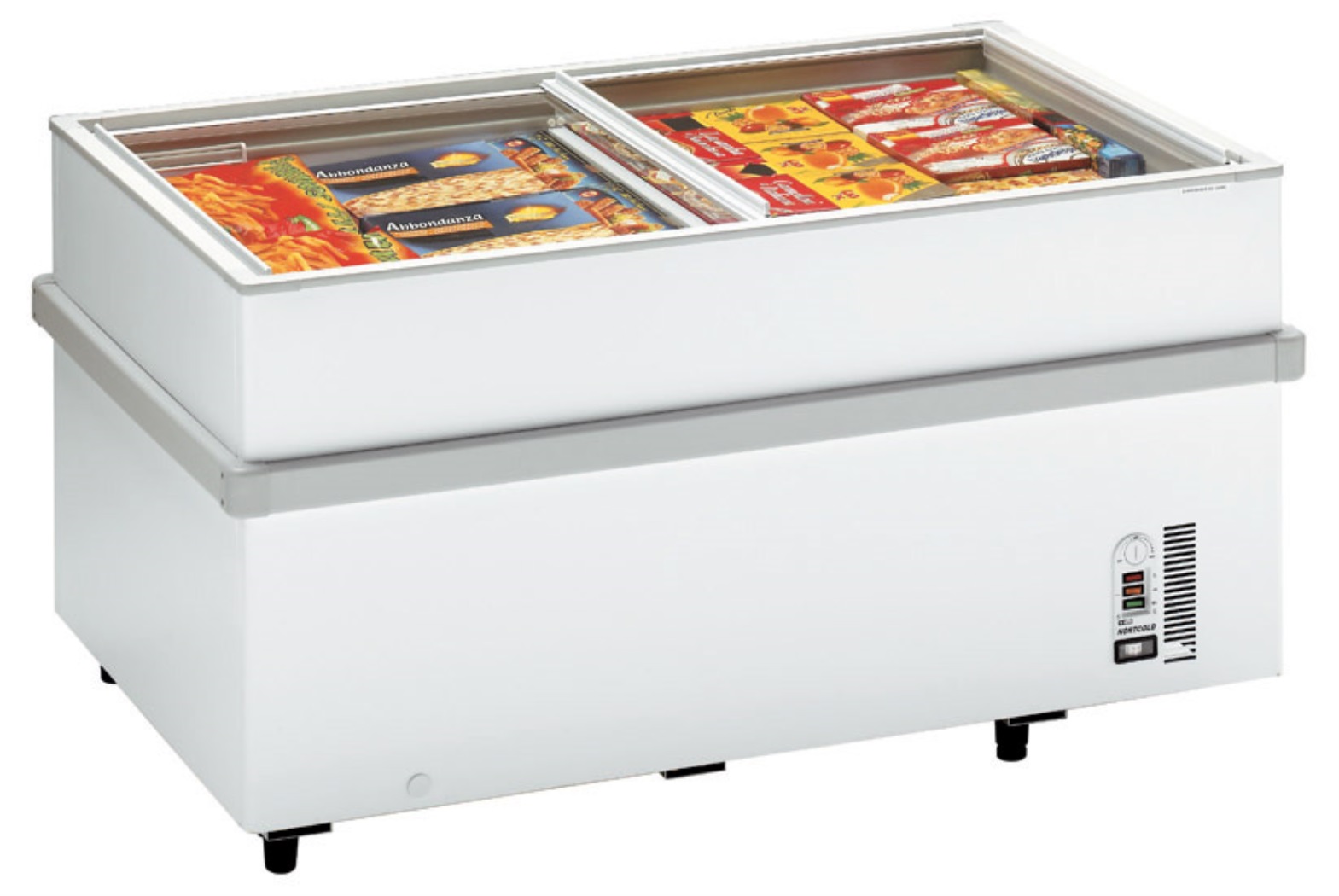 Arcones congeladores para supermercados - Cooltrade Jumbo - Capacidad 582 L  - 154 x 96 x H 79,2cm - Con 2 puertas correderas de cristaL - CHV150
